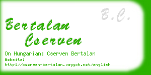 bertalan cserven business card